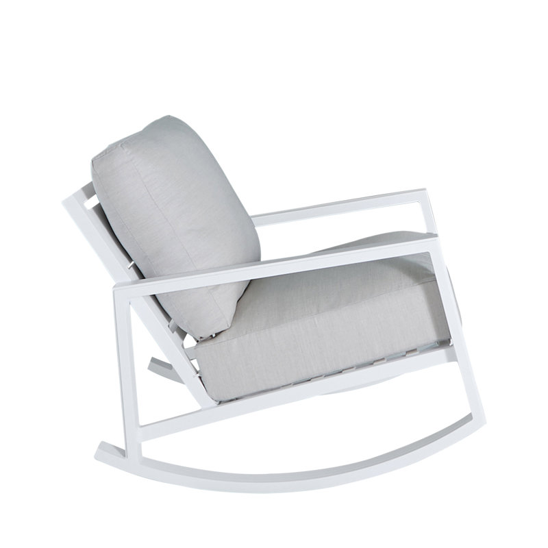 Fauteuil berçant Avondale - Craie, Perigold Posh Sky, Sans bourrure + bourre standard, Craie