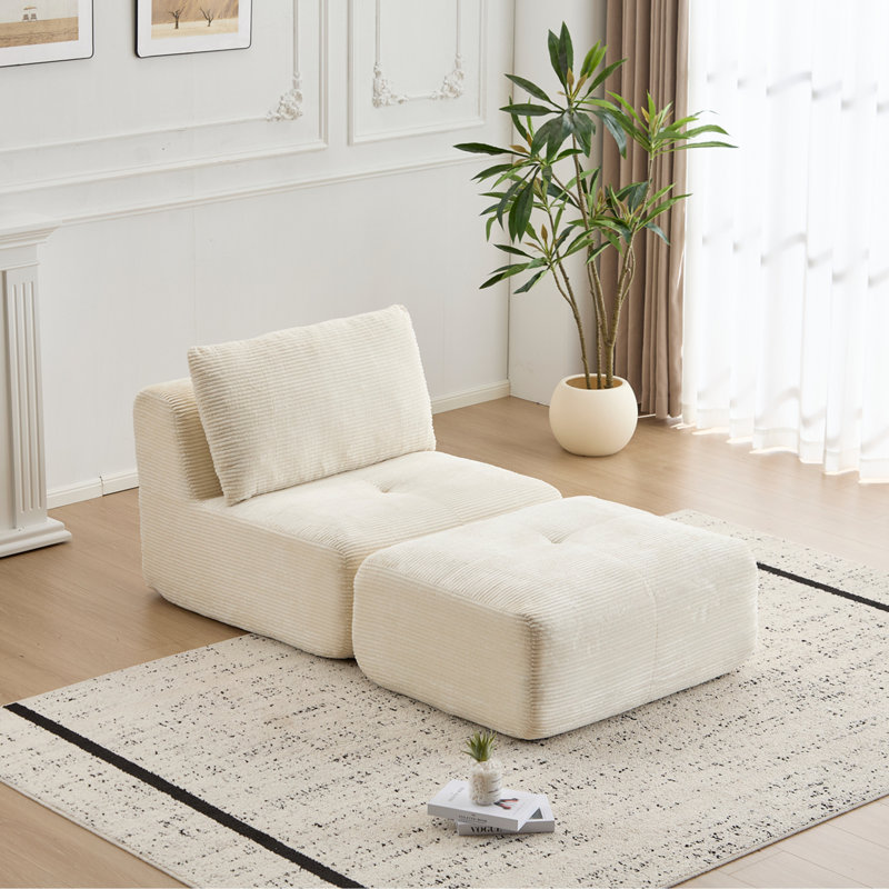 Canapé modulaire en mousse à mémoire de forme, méridienne simple pour le salon, canapé modulaire Cloud, Beige