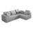 106.3" L-Shaped Corduroy Modular Sectional Sofa, Compressed Convertible Sleeper Bed, Upholstered Comfy Couch For Small Space, No Assembly Required-1168654819