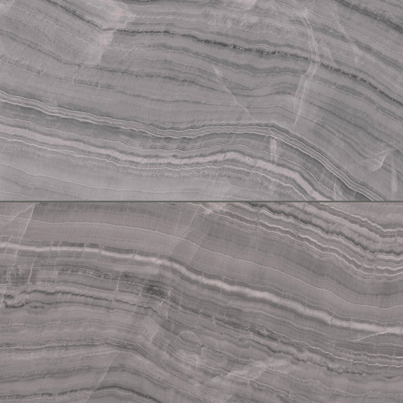 Gemma 24" x 48" Honed Porcelain Marble Look Wall & Floor Tile, Gray Onyx