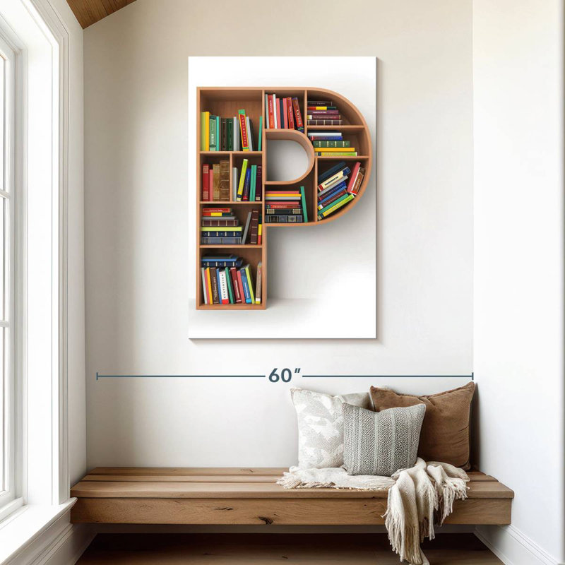 Keiri Letter P Bookshelf, 45" H x 30" W