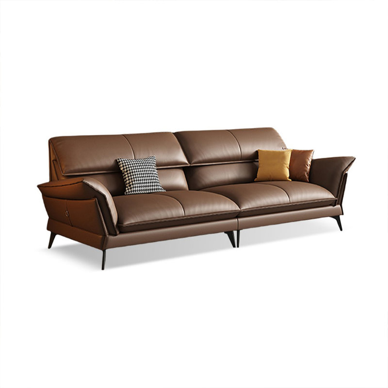 Coussin de canapé modulaire en cuir véritable Coffee, Café