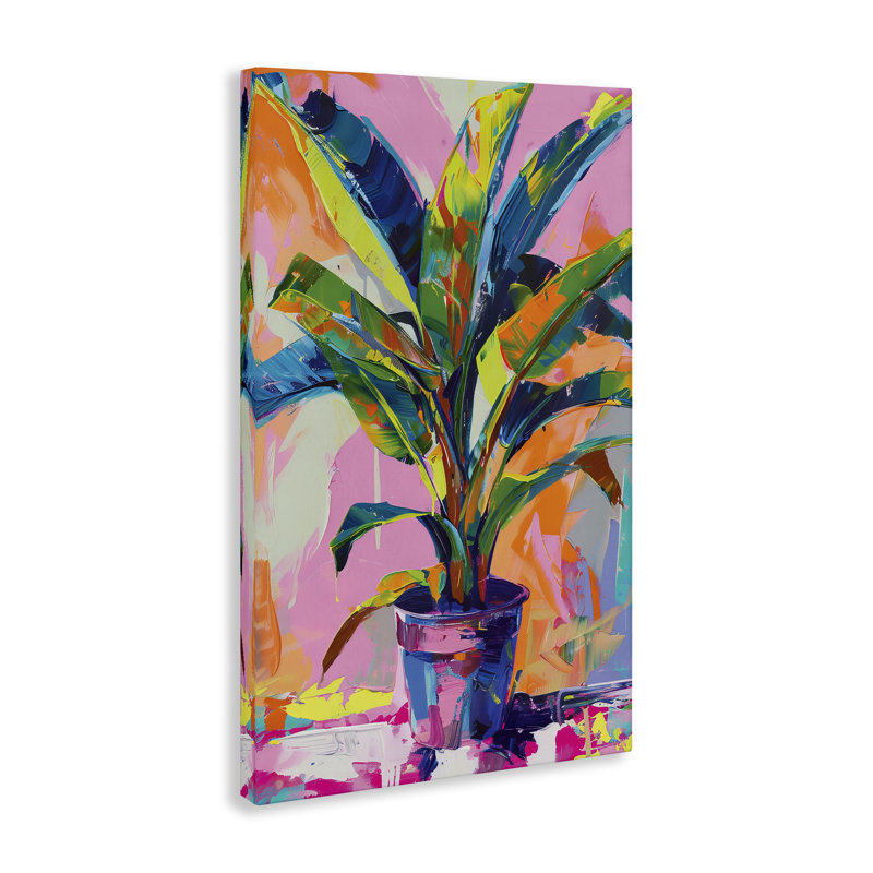Toile de plante d'intérieur saturée vive, design par LSR Design Studio, H 24 po x l 16 po