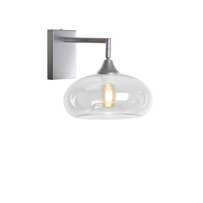 Bonifacio Iron Armed Sconce, Silver, Clear