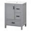 Meuble-lavabo moderne de 24 po avec lavabo en céramique, porte à fermeture en douceur, tablette de porte à double couche et 3 tiroirs-129184385