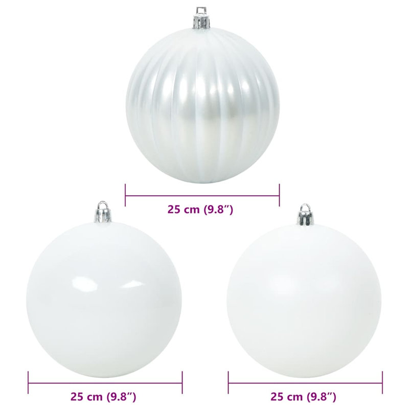 Christmas Bauble Set 3 pcs XXL, White
