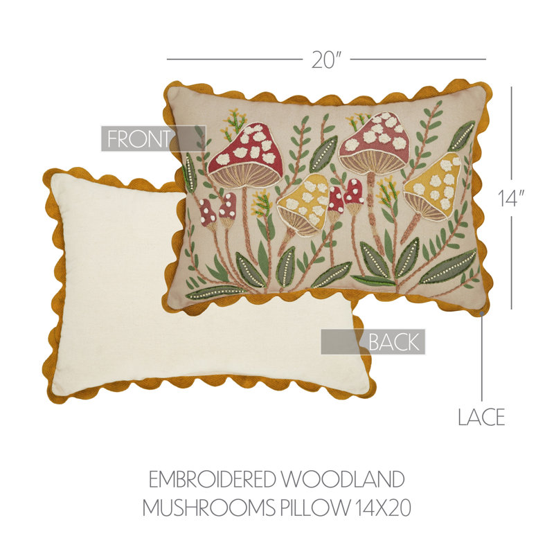 Coussin brodé 14 po x 20 po