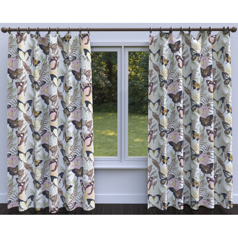 Tissu d’impression papillons, Vert / Brun