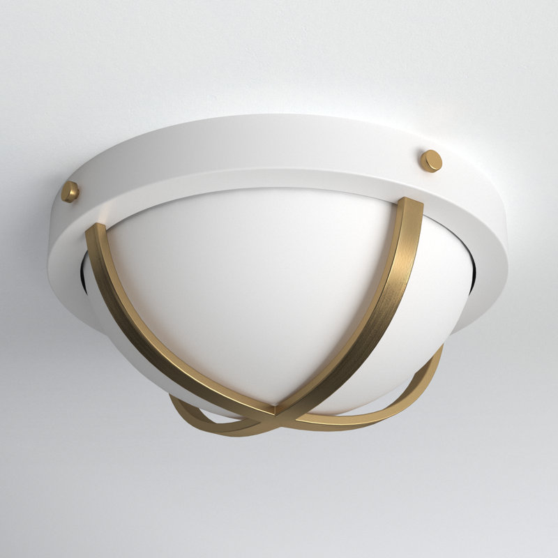 Morrilton Glass Flush Mount, White, White