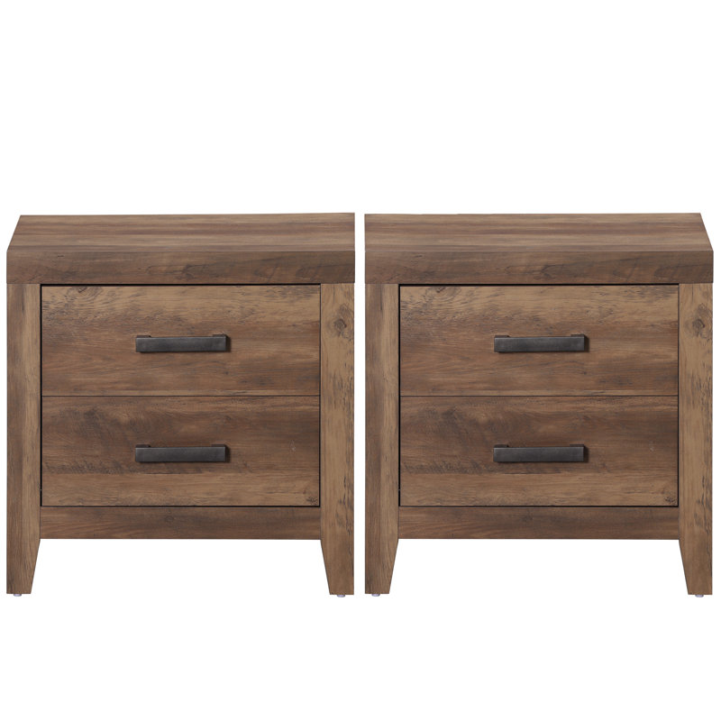 Modern Nightstand Set Of 2, Brown