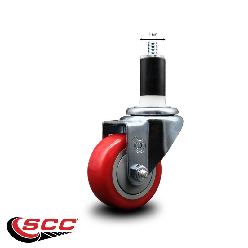 Roulettes pivotantes extensibles en poly 3 po