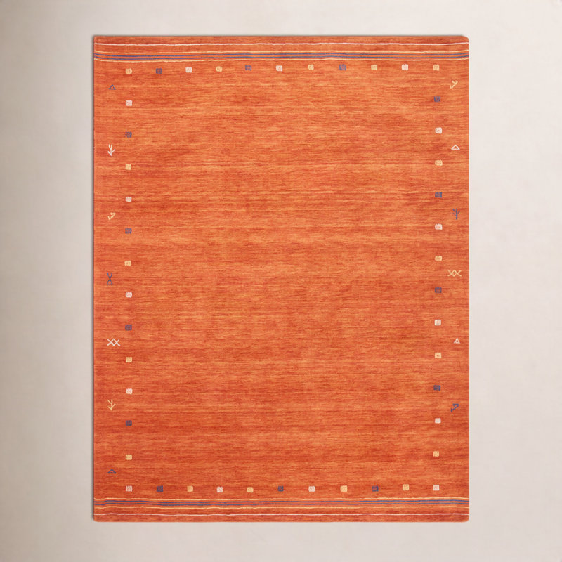 Tapis rouille en laine Danette, Rectangle de 10 pi x 14 pi