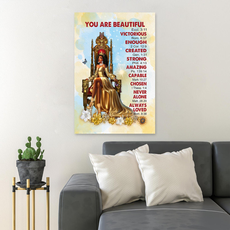 The Queen - You Are Beautiful - 1 pièce, impression d'art graphique rectangulaire sur toile tendue