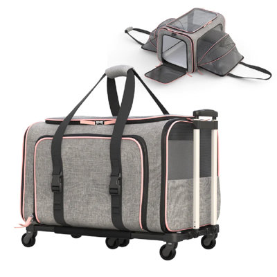 Pet Rolling Rover Airline Compliant Expandable Wheeled Pet Carrier
