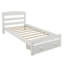 Structure de lit robuste en bois de pin avec tiroir de rangement et support de lattes intégré, aucun sommier requis-1009571745