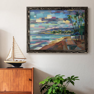 Morning Moon Over Waikiki, reproduction d'art sur toile