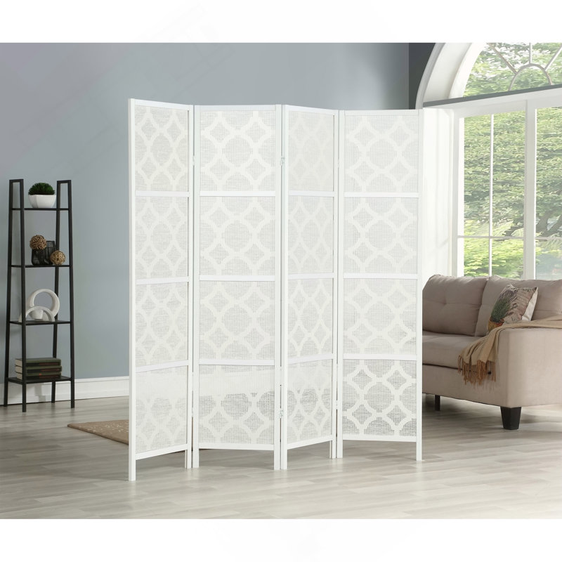 Cloison 4 panneaux quart de feuille, White