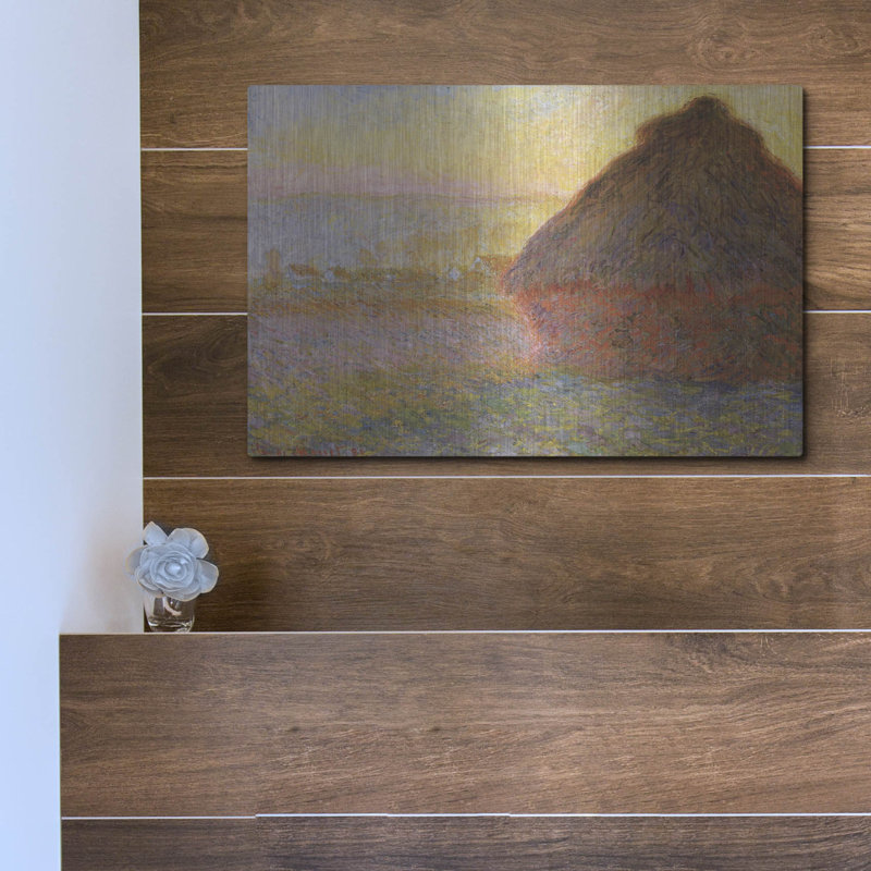 " Grainstack Sunset " by Claude Monet, 12" H x 16" W
