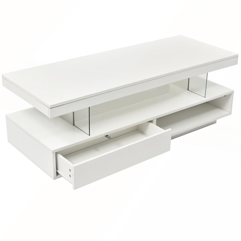 Table basse avec rangement Boby, Blanc