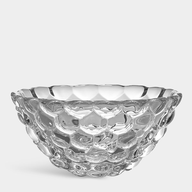 Bol décoratif framboise en cristal transparent, H 4 po x l 8,07 po x P 8,07 po