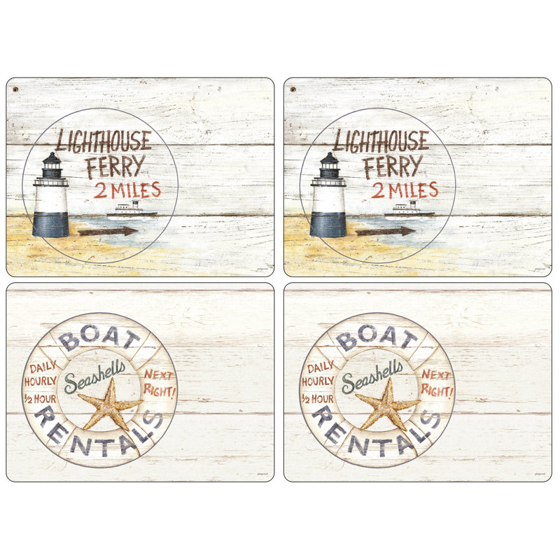 Napperon Pimpernel Coastal Signs S / 4 15,7 po x 11,7 po