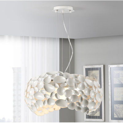 Nesbit 5 - Light Matt White/Opal Unique/Statement Pendant