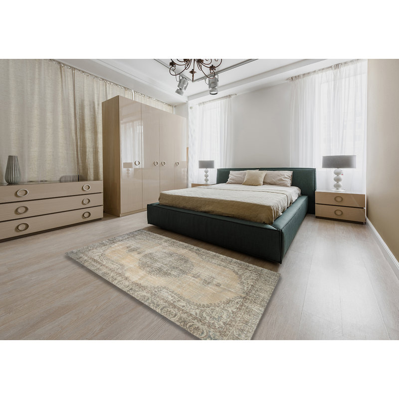 Tapis contemporain gris, Rectangle 4 pi x 6 pi