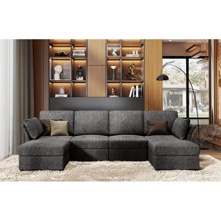 Wade Logan® Branimir 6 - Piece Upholstered Sectional & Reviews