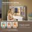 100cm Wide Dressing Table with LED Mirror, 9 Drawers 