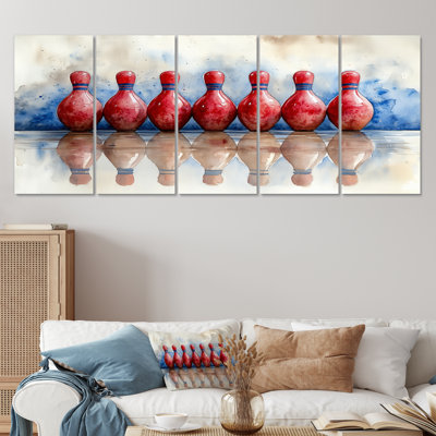 Red And Blue Bowling Split Decision - Bowling Wall Art Set