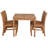 5 Piece Teak Wood Outdoor Patio Bistro Dining Set Including 55" Rectangular Table With 4 Abaco Side Chairs