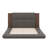 Floor Upholstered Platform Bed With Extended Wood Headboard & Bedside Shelf-1961818785