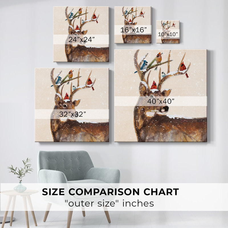 Winter Stag and Friends-Gallery Wrapped Canvas, H 40 po x l 40 po x P 1,5 po
