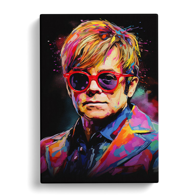 Elton John Abstract Art - Wrapped Canvas, 50cm H x 35cm W x 3cm D