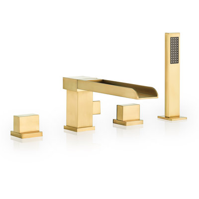 2 Handle Deck Waterfall Faucet with Diverter