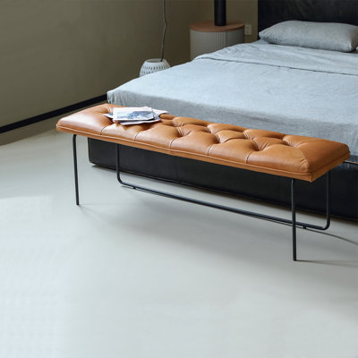 Banc rembourré en cuir Minimalist