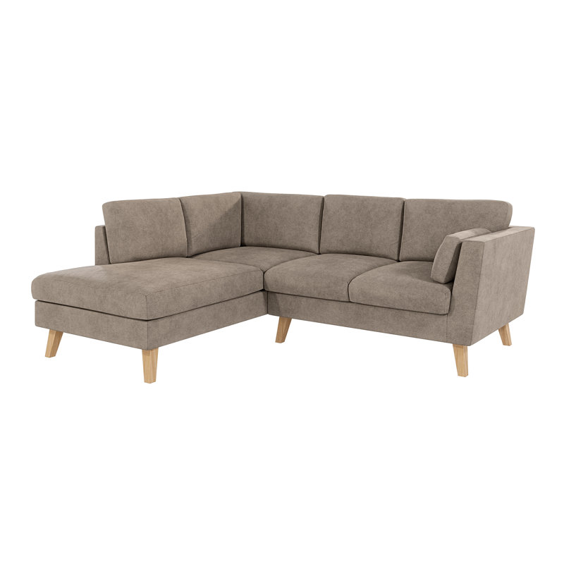  Scandinavian Corner Sofa, Dark Beige, Left Hand Facing