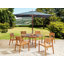 Kyro 6 - Person Acacia Solid Wood Patio Dining Set Umbrella Hole Included Rectangular Table