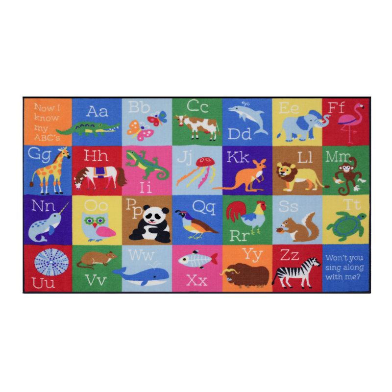 Wildkin Kids Educational Play Rug – Skid-Proof, Durable Nylon, Fun Learning Mat - ABCs