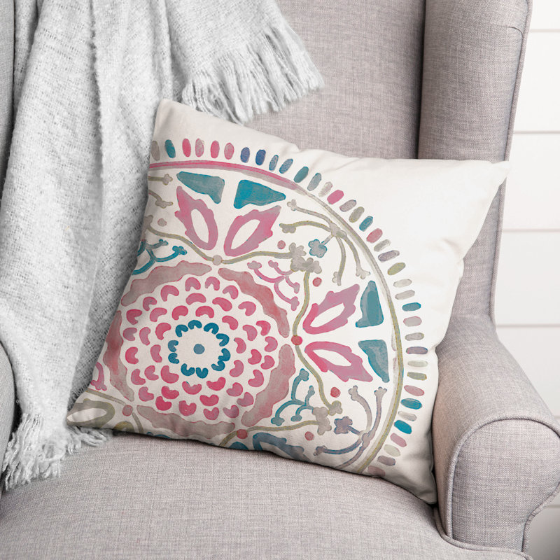 Housse et insert de coussin extérieur d'extérieur, Pink/Teal, Floral 5
