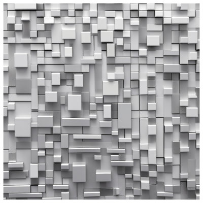 Édredon géométrique à blocs gris