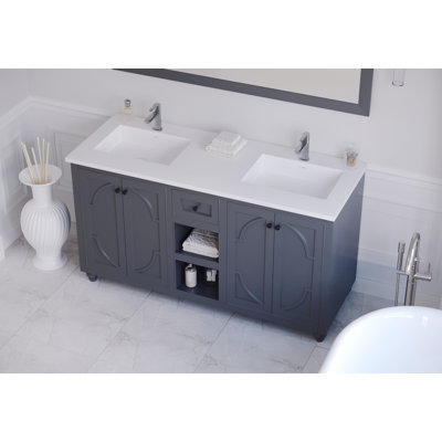Ensemble de meuble-lavabo de salle de bain double 60 po Mundy