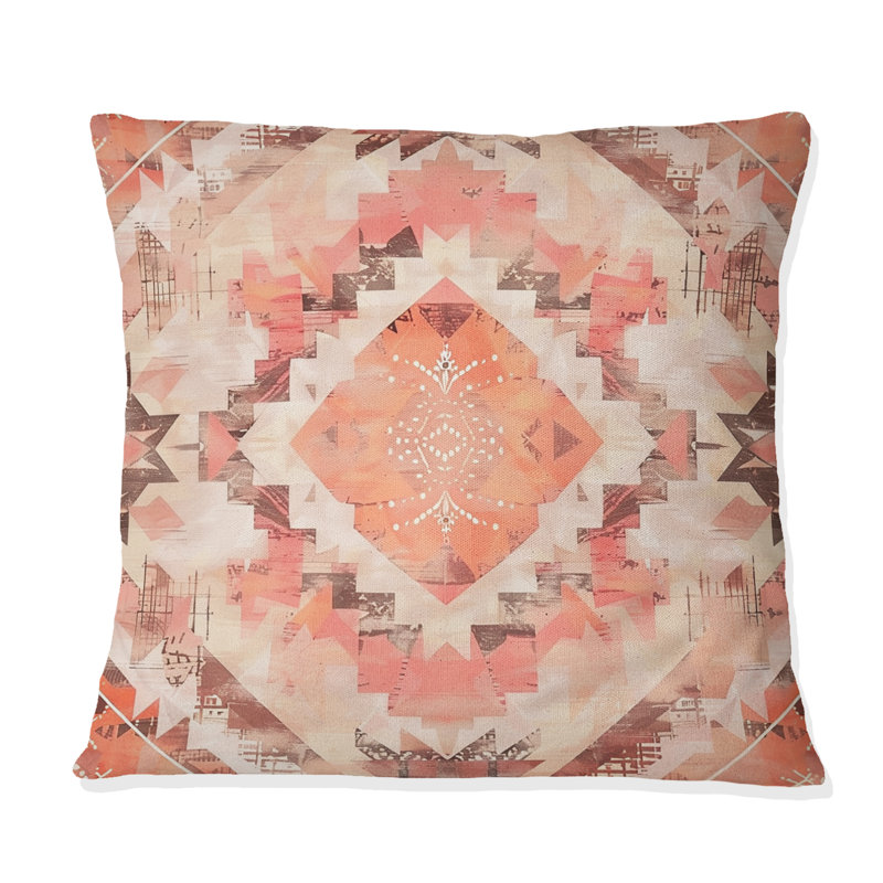 Motif pastel chaud Peach Boho Pastal II - Boho, Carrée, 18" x 18"