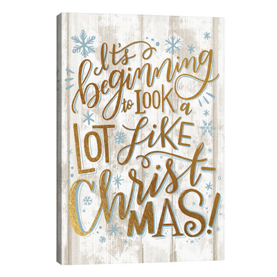Christmas Lettered Joy II 1 Piece Wrapped Canvas Wall Art