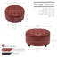 Repose-pieds rond en similicuir Kody-215156233