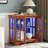 Elegant LED Curio Display Cabinet - Antique Retro Design With Adjustable Shelves And Lattice Doors, Stylish Bookcase For Home Décor And Organized Storage-1654051330