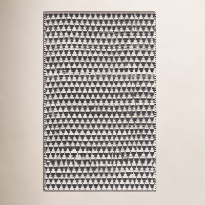 Addy Hand-Woven Geometric Black Rug