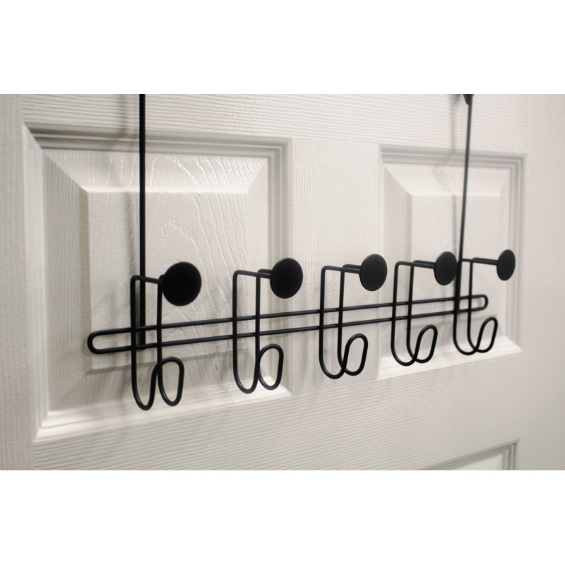 Moretti Storage Hooks Over-the-Door Towel Hook, Matte Black