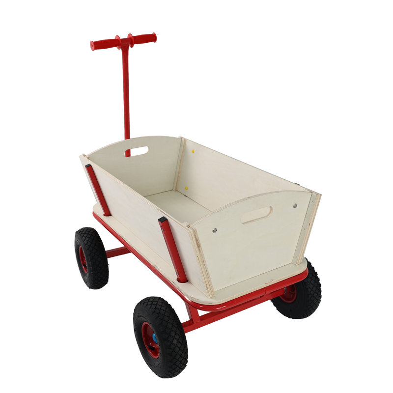 Poussette d'extérieur en bois pour enfants: chariot à 4 roues pour le plaisir en plein air