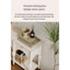 Console élégante à 3 sections blanc crème, rangement ouvert et tiroirs pour le couloir